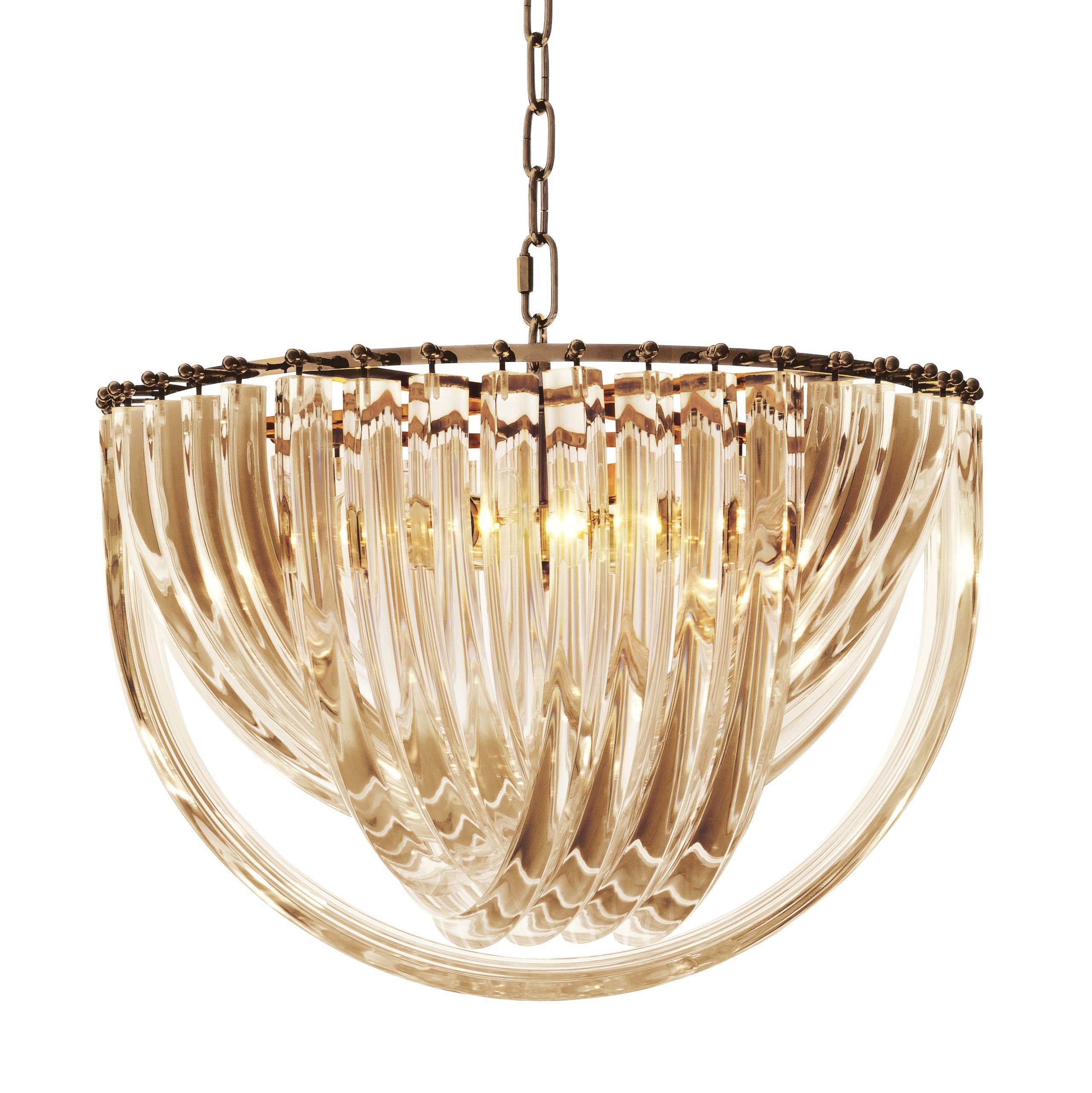 Murano ø 50 cm Brass Chandelier - Brass & Champagne - Eichholtz - Luxury Lighting BoutiqueCeiling LightEichholtz