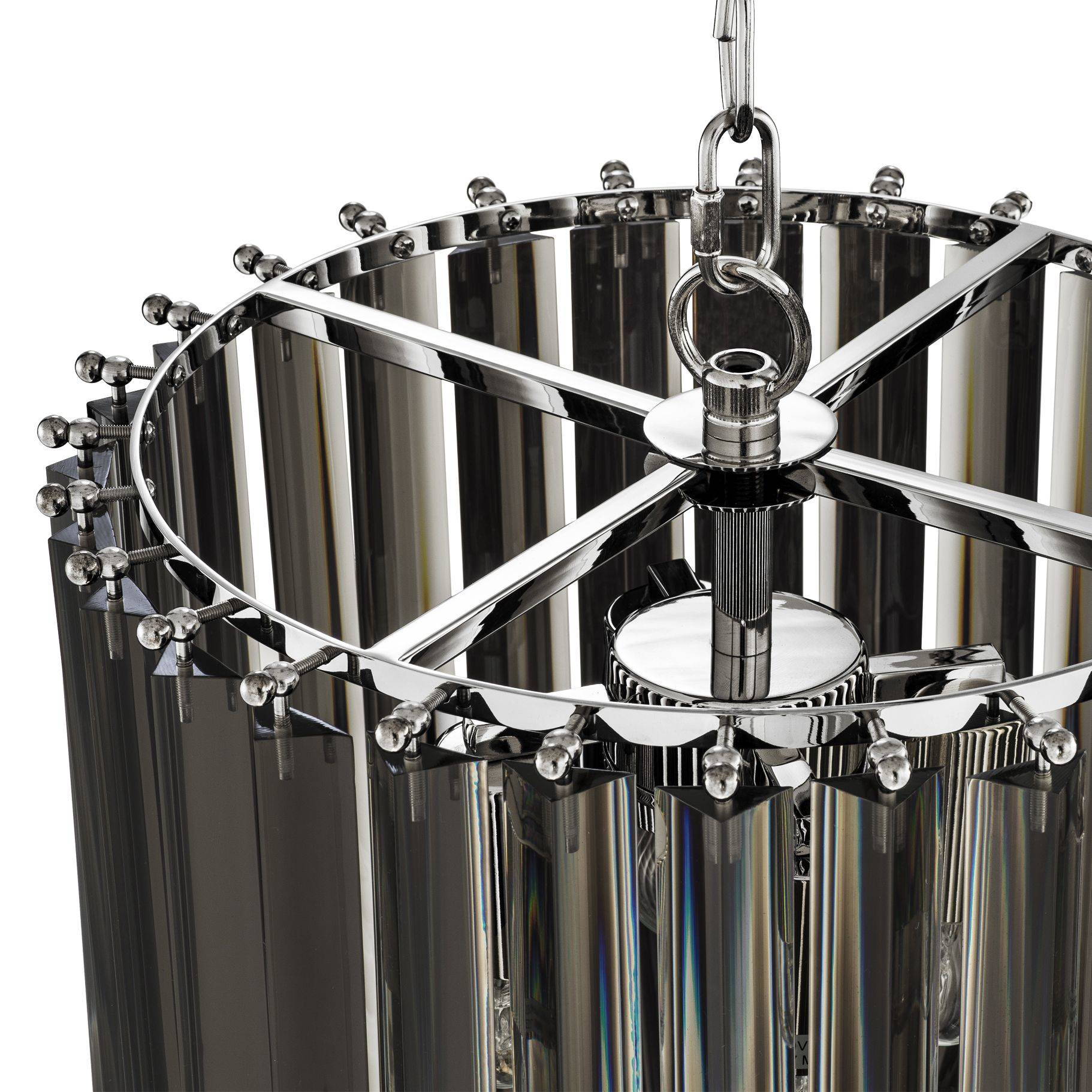 Murano ø 35 cm Chandelier - Nickel & Smoke - Eichholtz - Luxury Lighting BoutiqueCeiling LightEichholtz