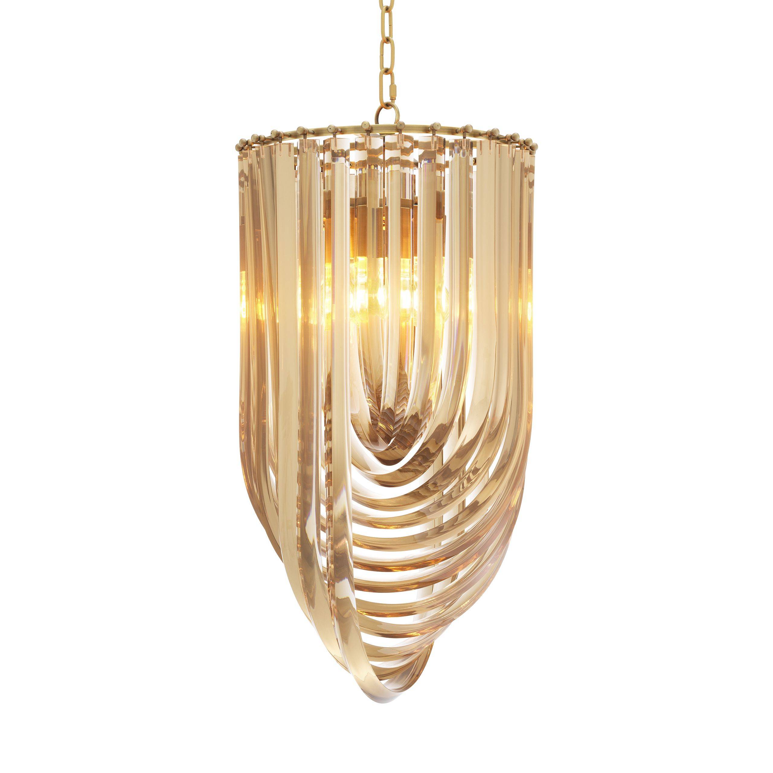Murano ø 35 cm Brass Chandelier - Brass & Champagne - Eichholtz - Luxury Lighting BoutiqueCeiling LightEichholtz