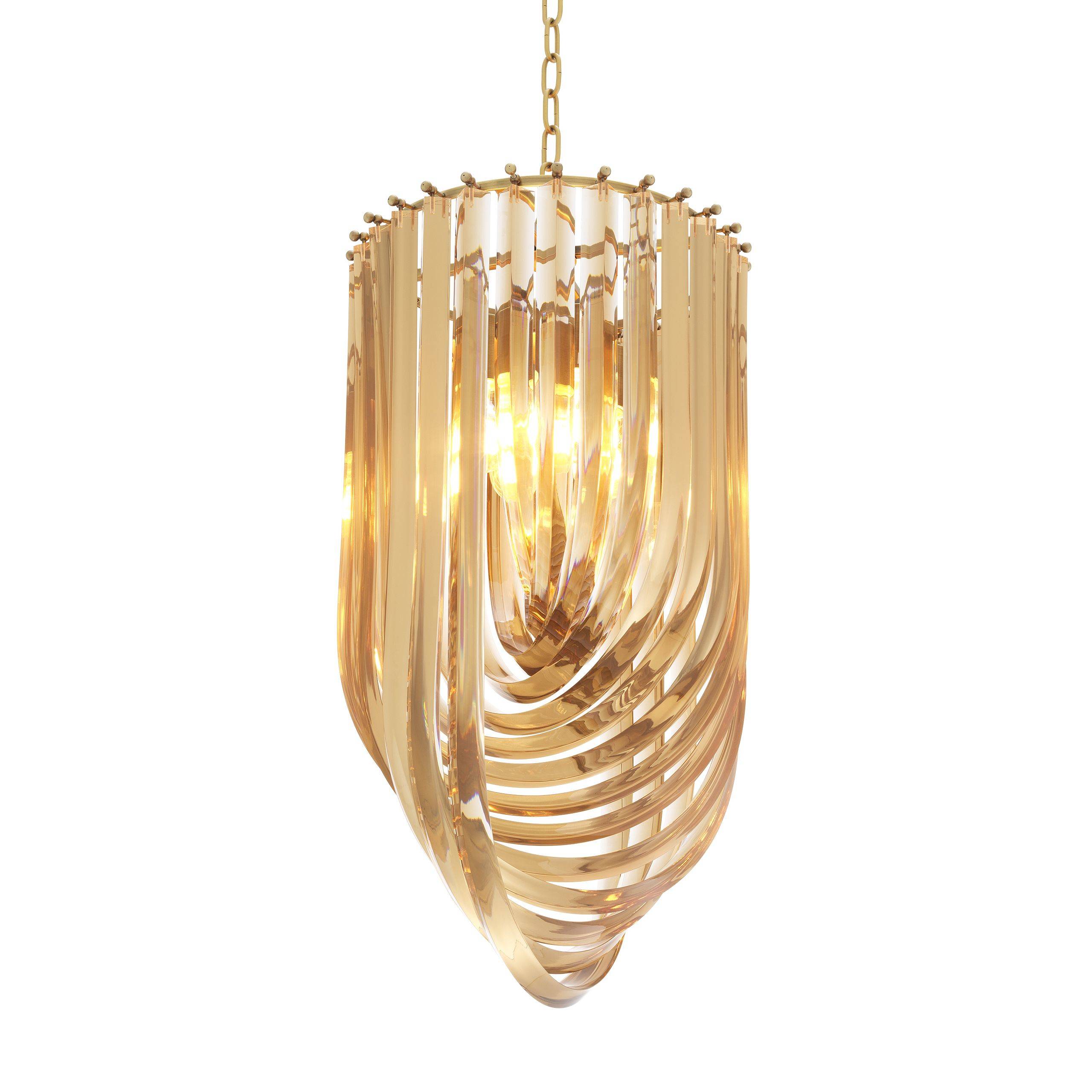 Murano ø 35 cm Brass Chandelier - Brass & Champagne - Eichholtz - Luxury Lighting BoutiqueCeiling LightEichholtz