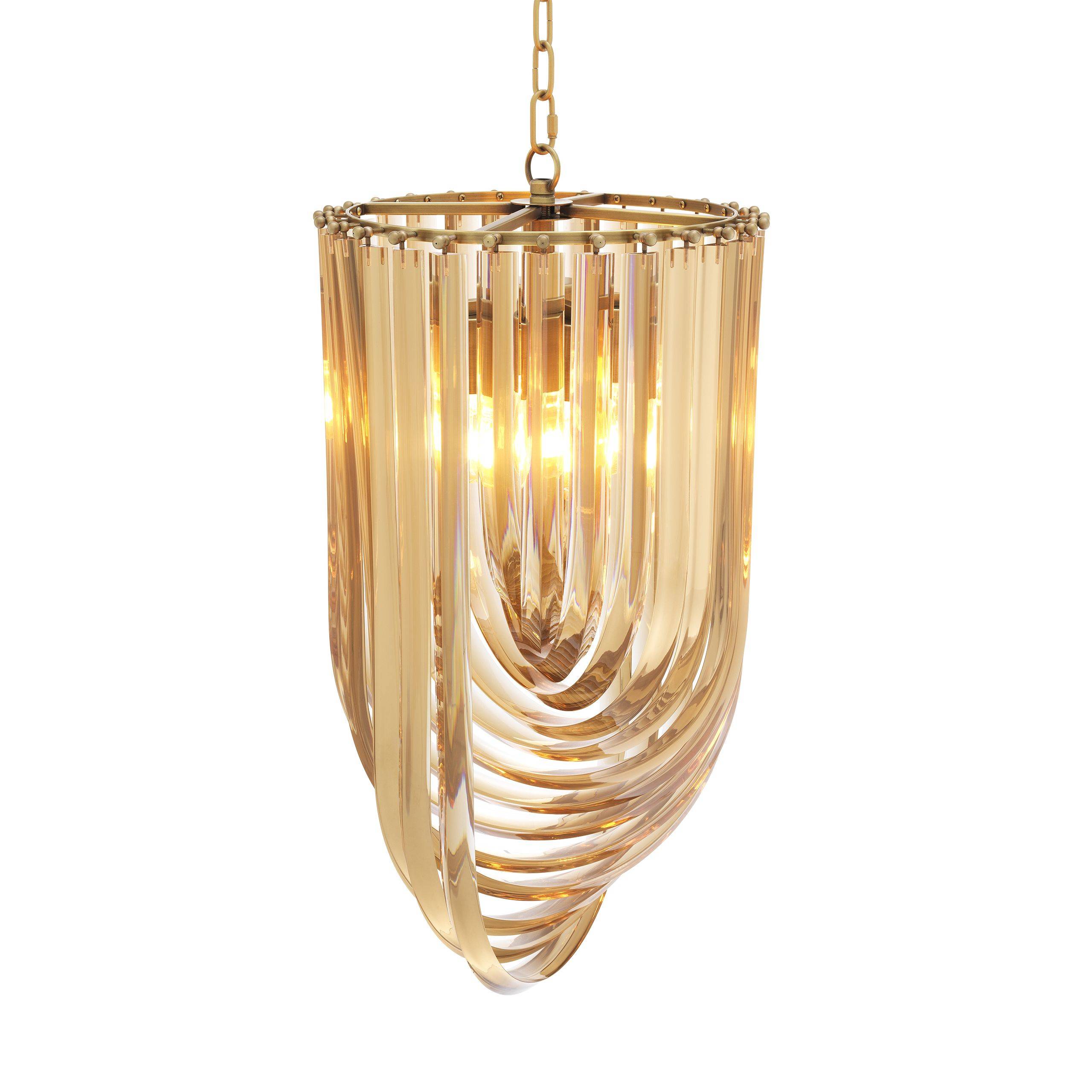 Murano ø 35 cm Brass Chandelier - Brass & Champagne - Eichholtz - Luxury Lighting BoutiqueCeiling LightEichholtz