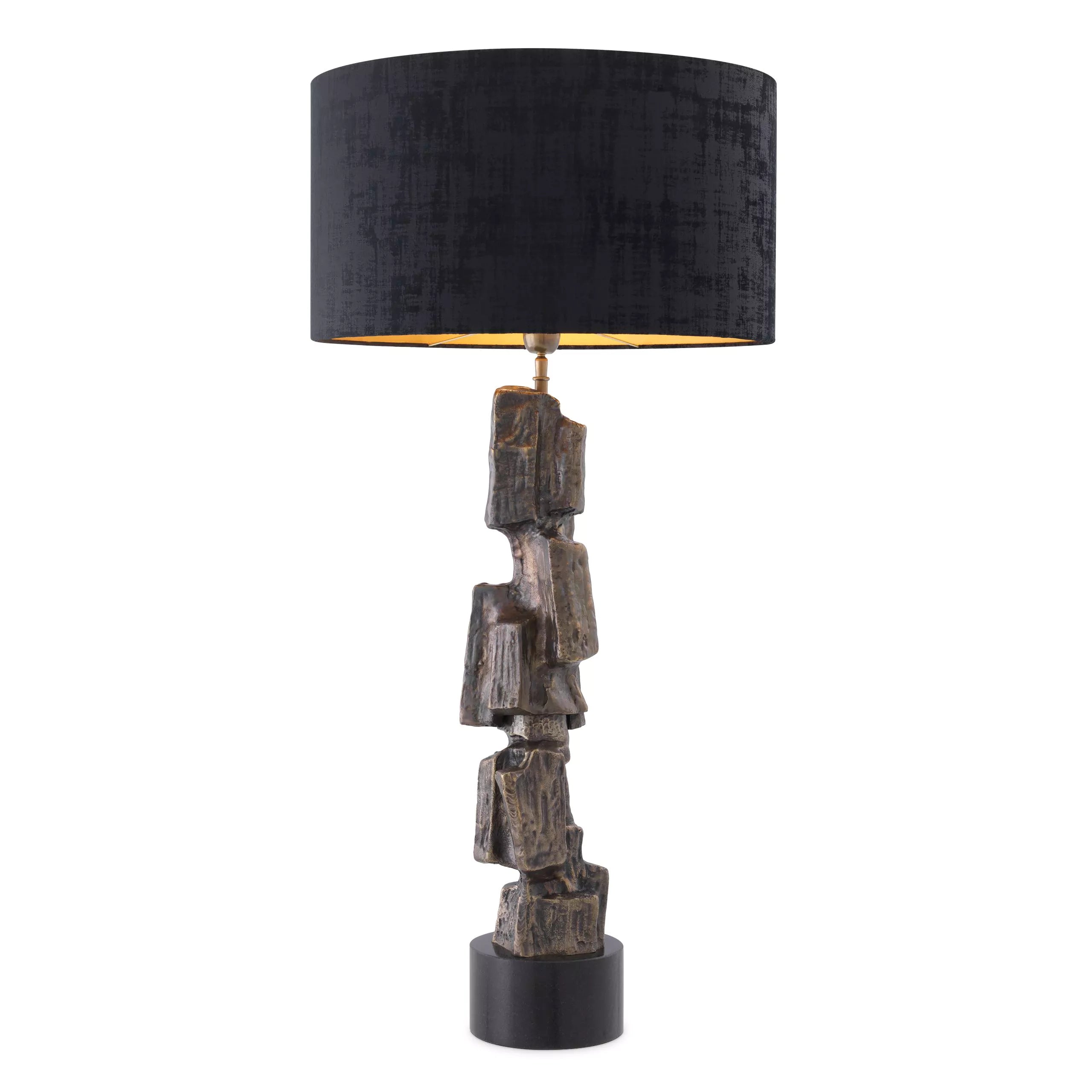 Noto Table Lamp - (Vintage Brass Finish | Black Granite Base) - Eichholtz - Luxury Lighting Boutique