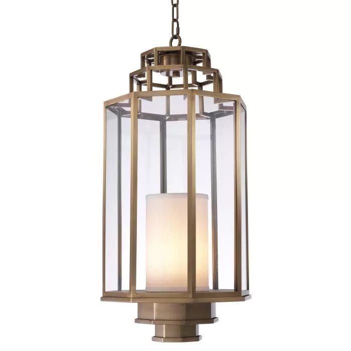 Monticello M Lantern - Antique Brass - Eichholtz - Luxury Lighting BoutiqueHall LanternEichholtz