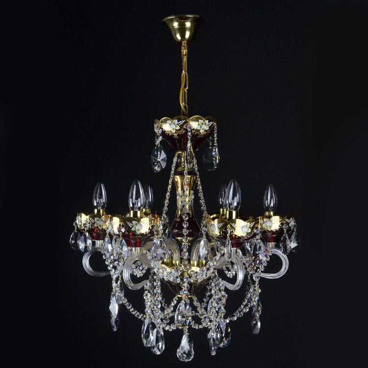 Amore 6 Crystal Glass Chandelier (Gold/Silver) - Wranovsky - Luxury Lighting BoutiqueTraditional Crystal ChandeliersWranovsky