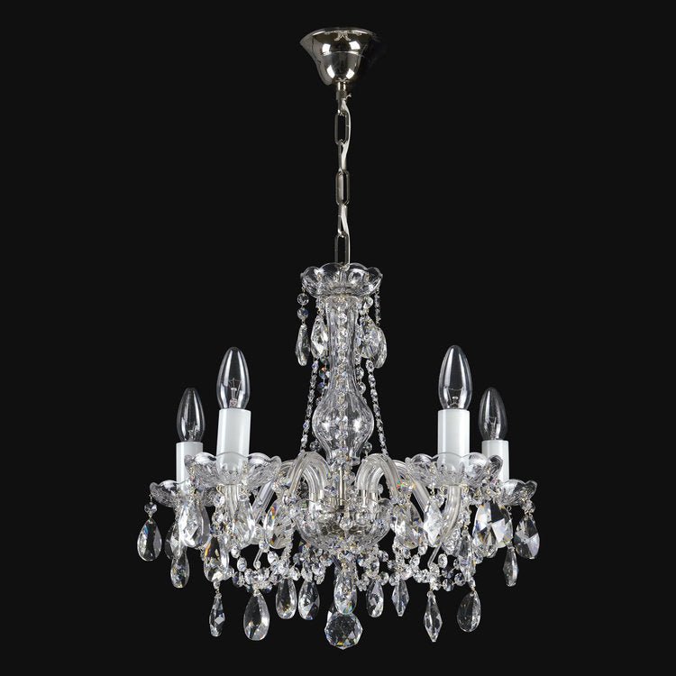 Olive 5 Crystal Glass Chandelier (Gold/Silver) - Wranovsky - Luxury Lighting BoutiqueTraditional Crystal ChandeliersWranovsky
