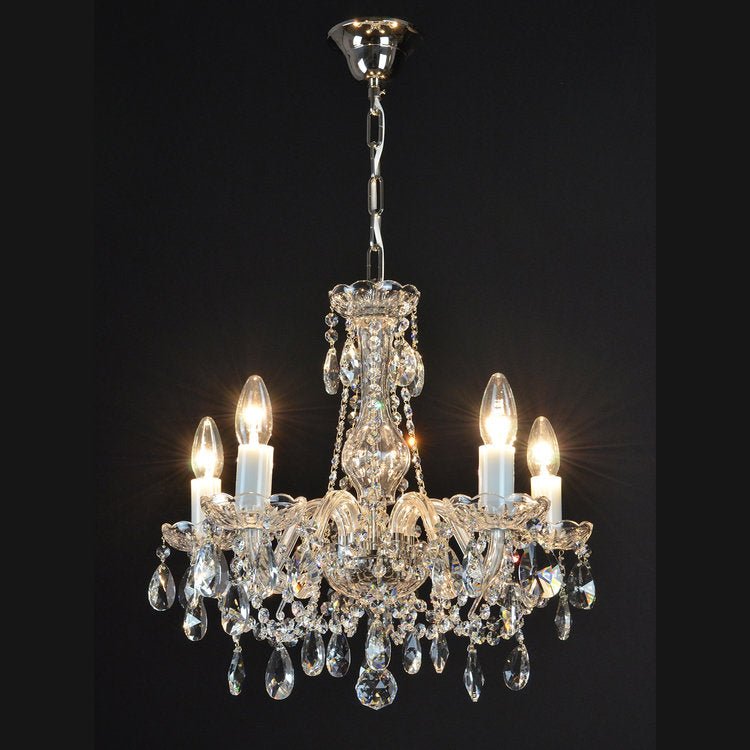Olive 5 Crystal Glass Chandelier (Gold/Silver) - Wranovsky - Luxury Lighting BoutiqueTraditional Crystal ChandeliersWranovsky