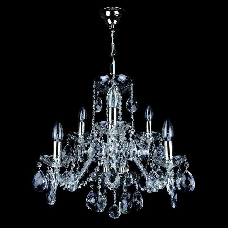 Maniera 6 Crystal Glass Chandelier (Gold/Silver) - Wranovsky - Luxury Lighting Boutique