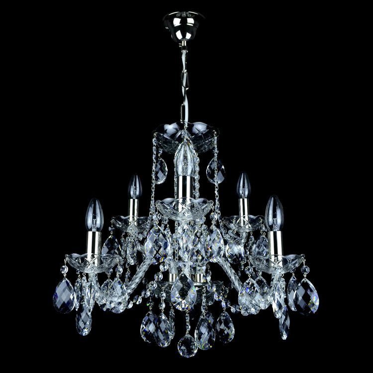 Maniera 6 Crystal Glass Chandelier (Gold/Silver) - Wranovsky - Luxury Lighting BoutiqueTraditional Crystal ChandeliersWranovsky