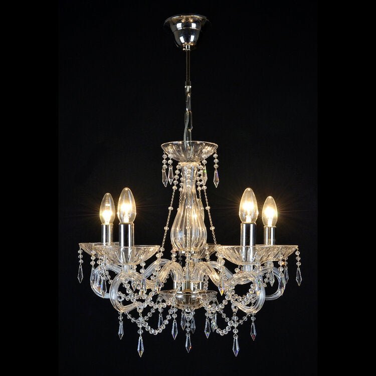 Pianissimo 5 Crystal Glass Chandelier (Gold/Silver) - Wranovsky - Luxury Lighting BoutiqueTraditional Crystal ChandeliersWranovsky