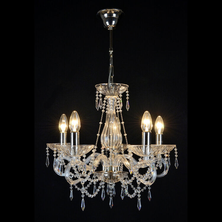 Pianissimo 5 Crystal Glass Chandelier (Gold/Silver) - Wranovsky - Luxury Lighting Boutique