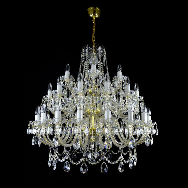 Auratu 36 Crystal Glass Chandelier (Gold/Silver) - Wranovsky - Luxury Lighting Boutique