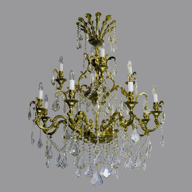 Acamar 12 Crystal Chandelier (Gold) - Wranovsky - Luxury Lighting Boutique
