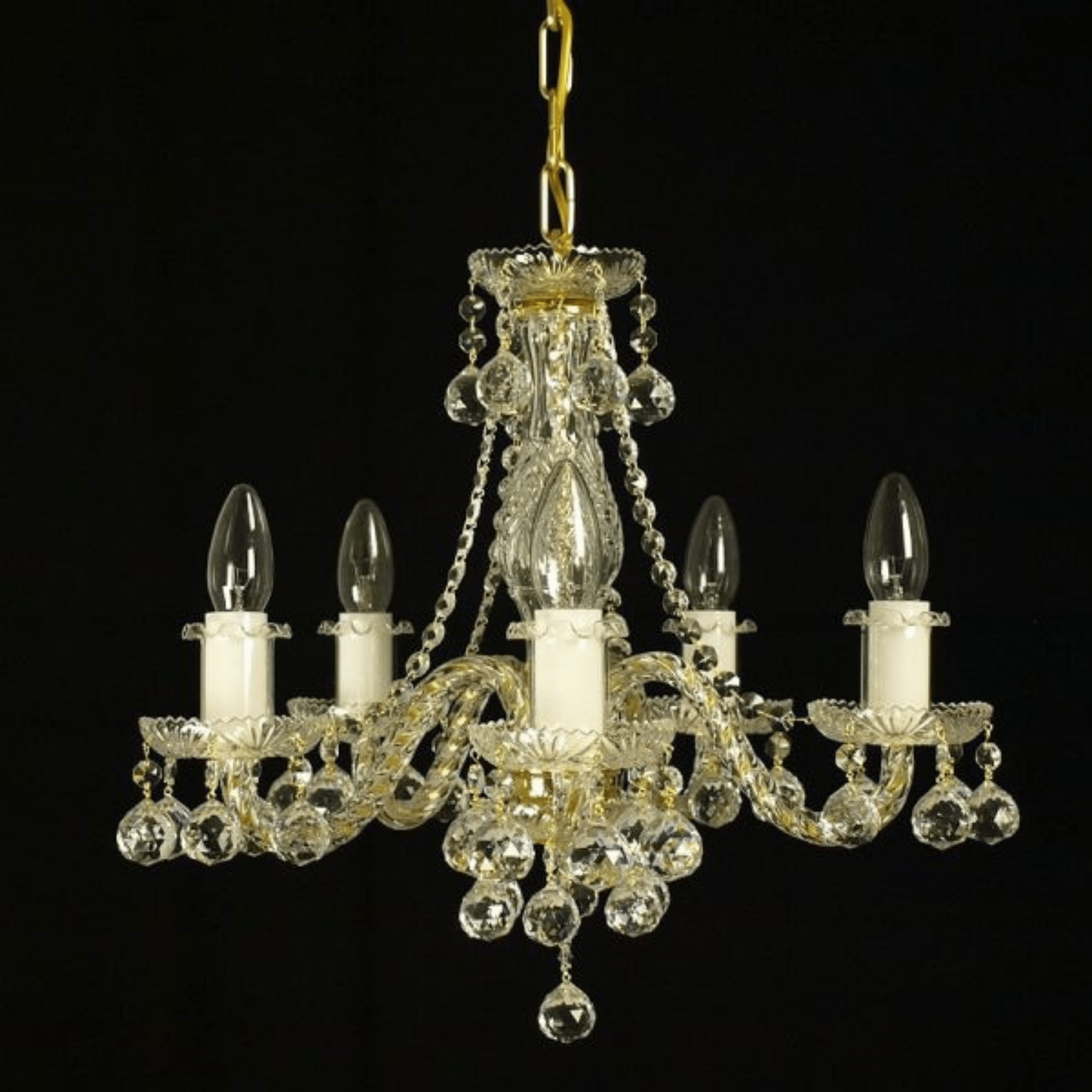 Grace 5 Crystal Glass Chandelier (Gold/Silver) - Wranovsky - Luxury Lighting BoutiqueWranovsky
