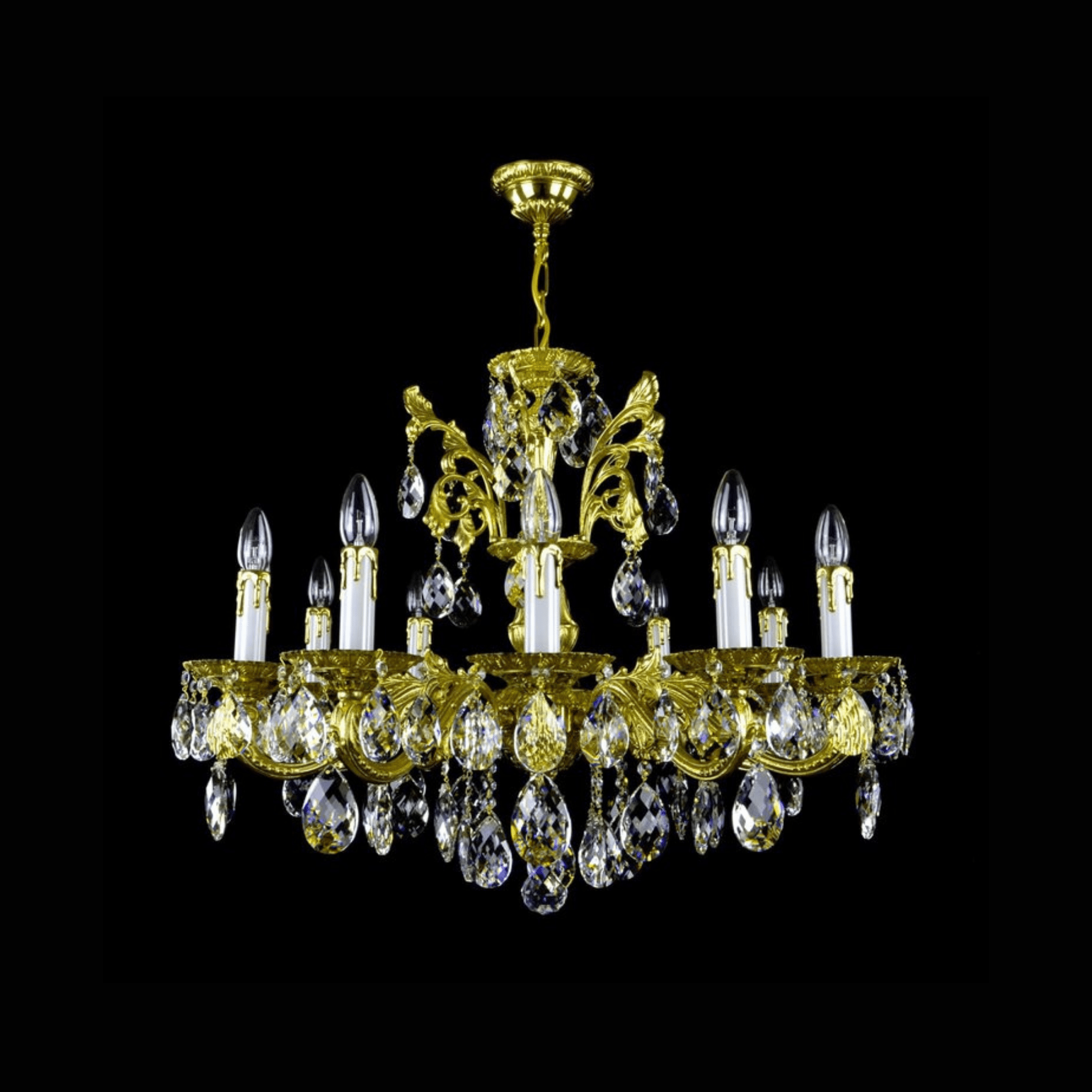 Lyra 12 Crystal Glass Chandelier - Wranovsky - Luxury Lighting BoutiqueBrass/Metal ChandeliersWranovsky