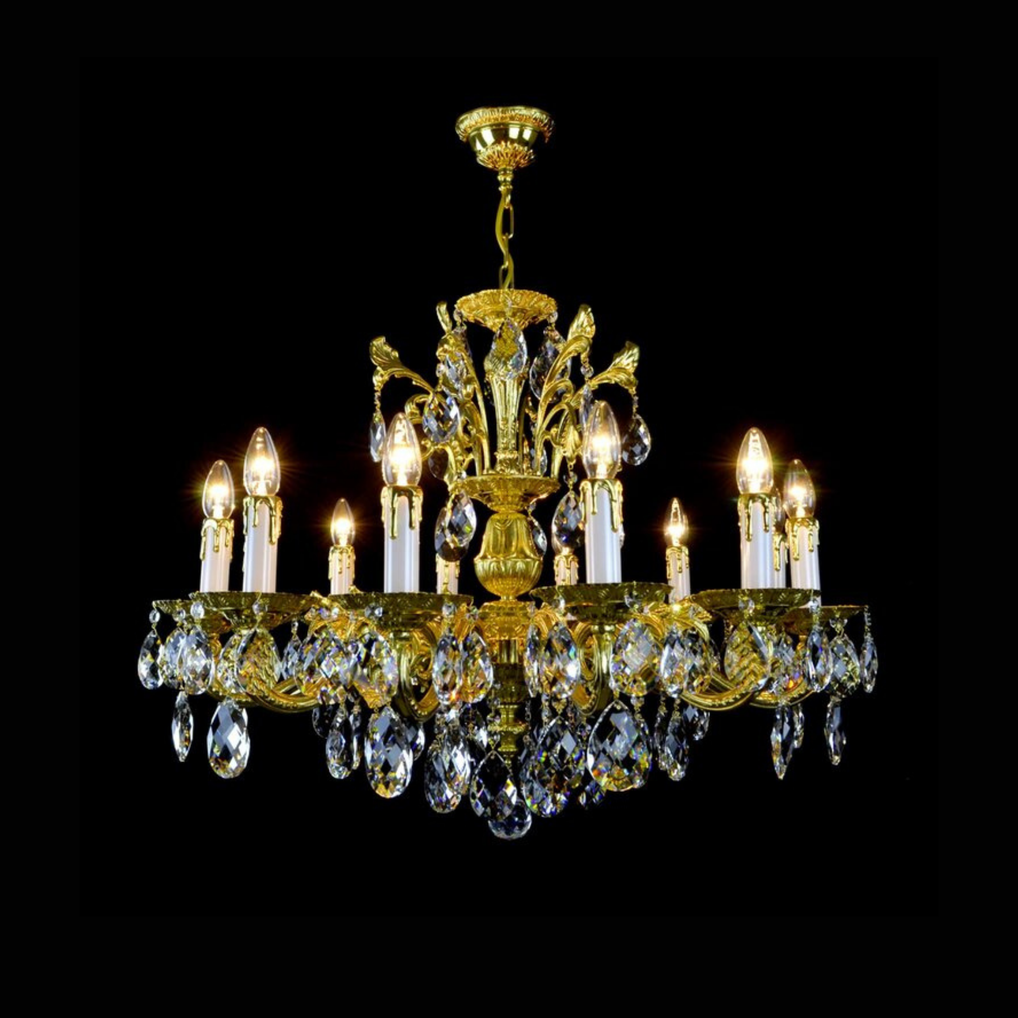 Lyra 12 Crystal Glass Chandelier - Wranovsky - Luxury Lighting Boutique