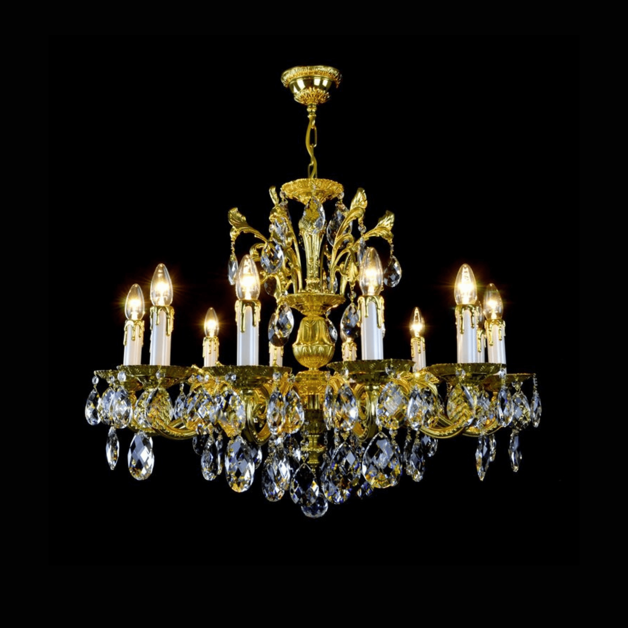 Lyra 12 Crystal Glass Chandelier - Wranovsky - Luxury Lighting BoutiqueBrass/Metal ChandeliersWranovsky