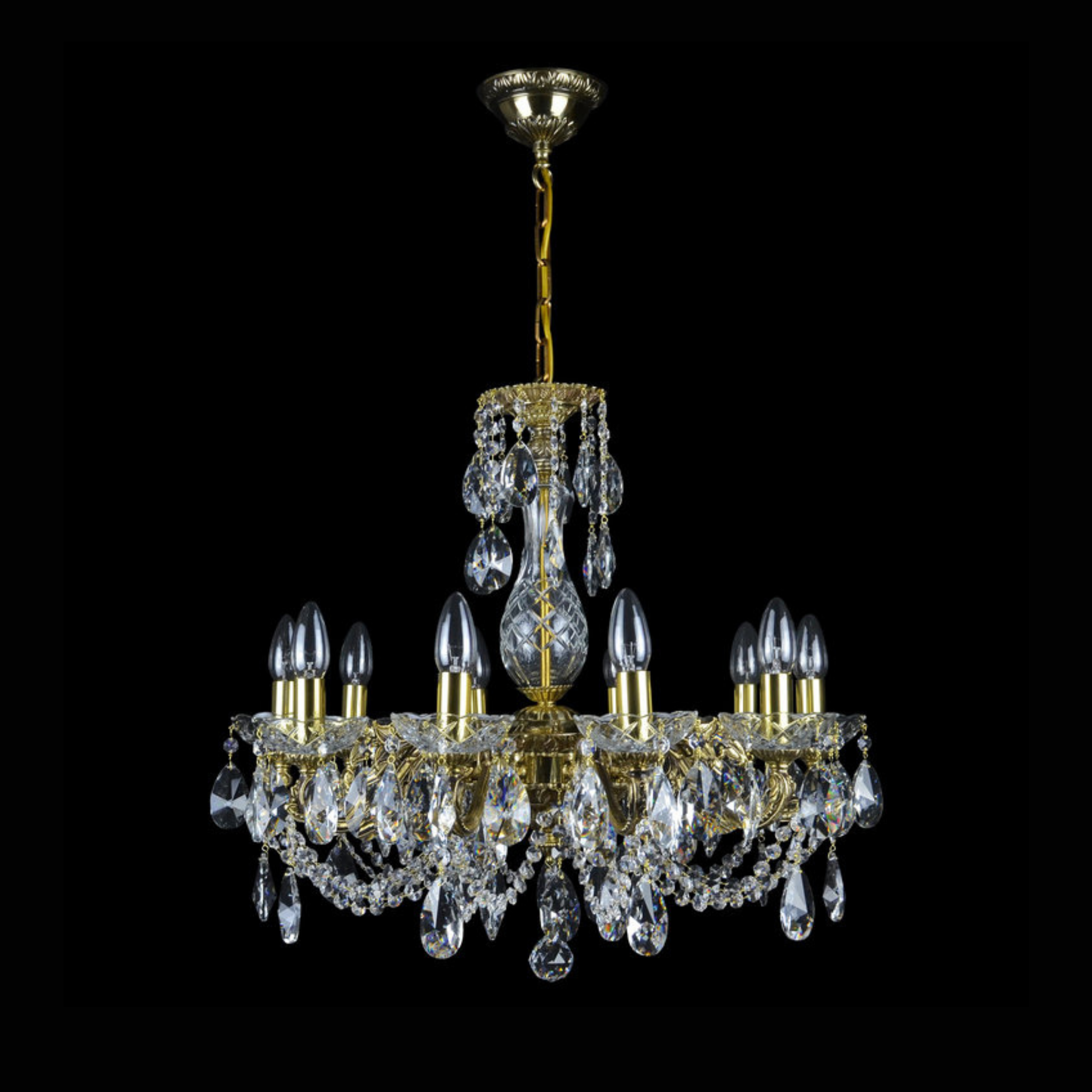 Neptune 10 Crystal Glass Chandelier - Wranovsky - Luxury Lighting Boutique