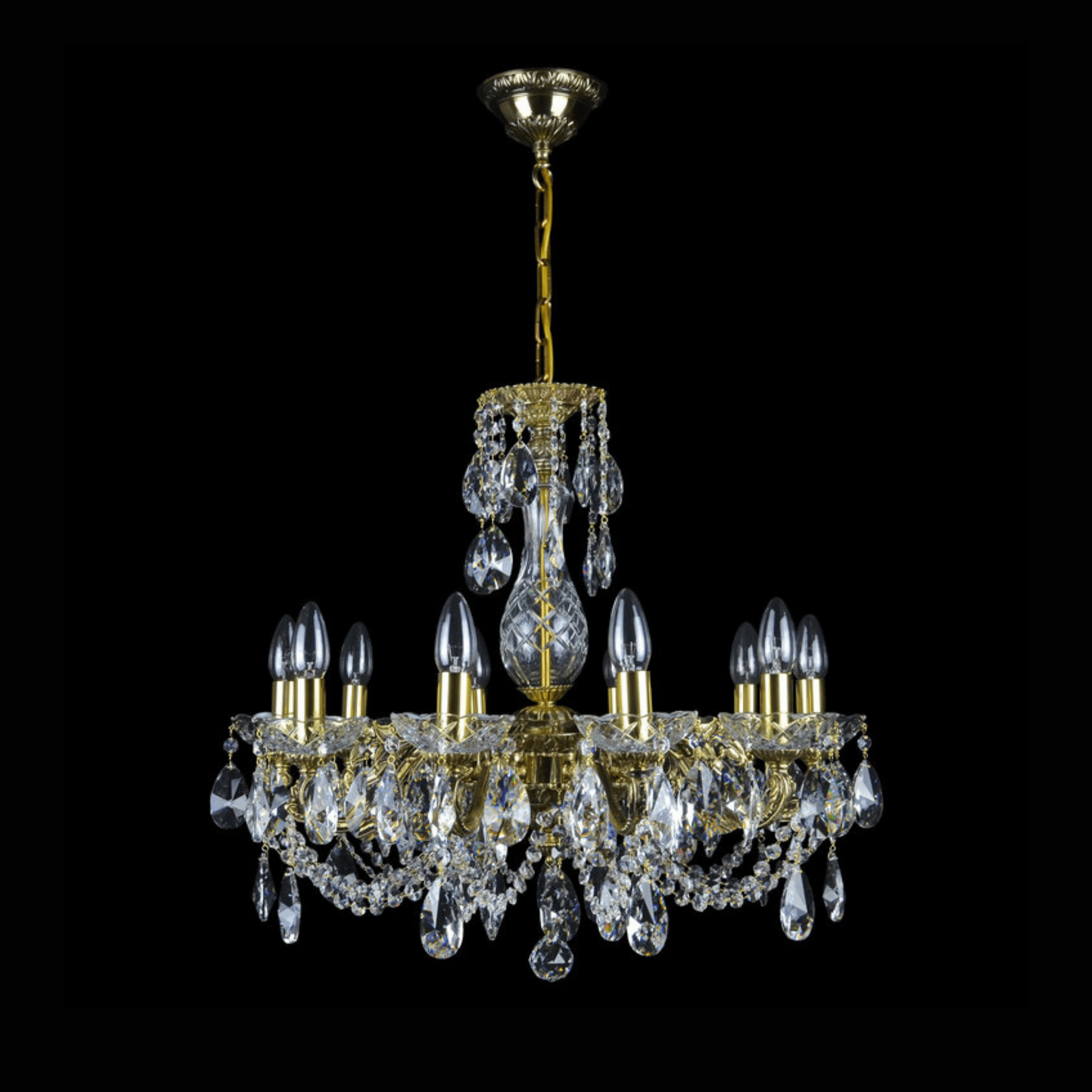 Neptune 10 Crystal Glass Chandelier - Wranovsky - Luxury Lighting BoutiqueBrass/Metal ChandeliersWranovsky