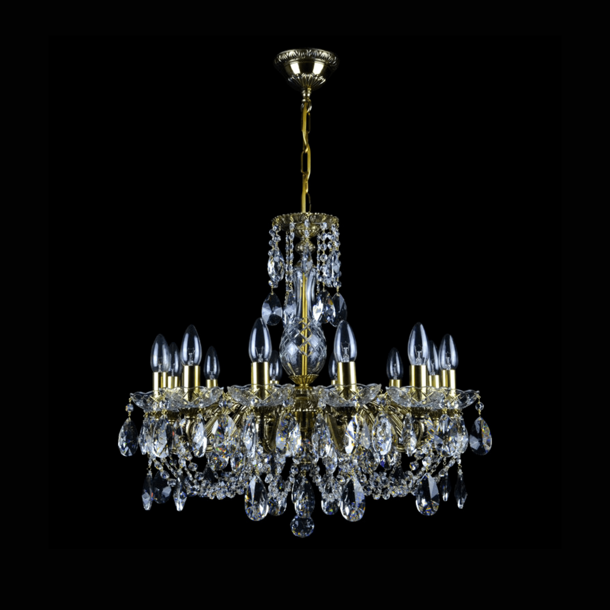Neptune 12 Brass Crystal Chandelier - Wranovsky - Luxury Lighting BoutiqueBrass/Metal ChandeliersWranovsky