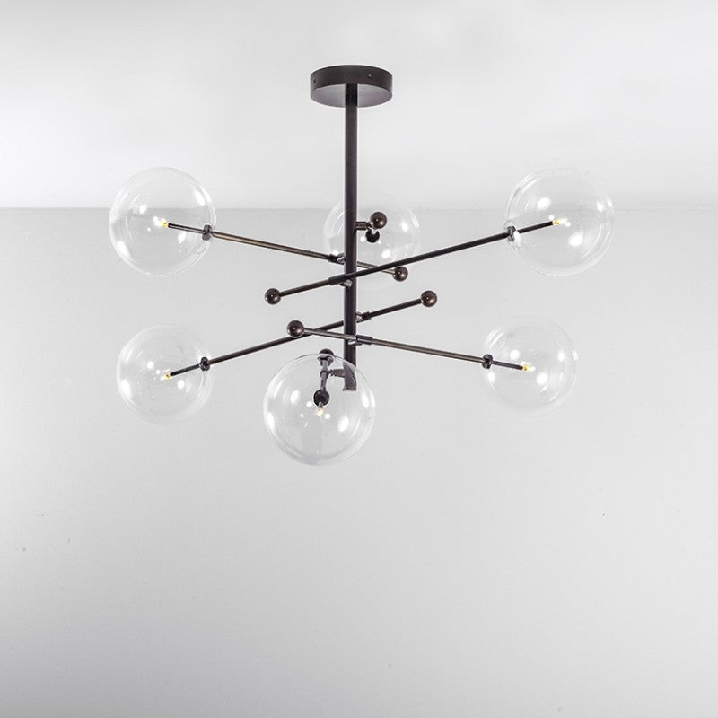 RD15 6 - Light Modern Brass Chandelier - Schwung - Luxury Lighting Boutique