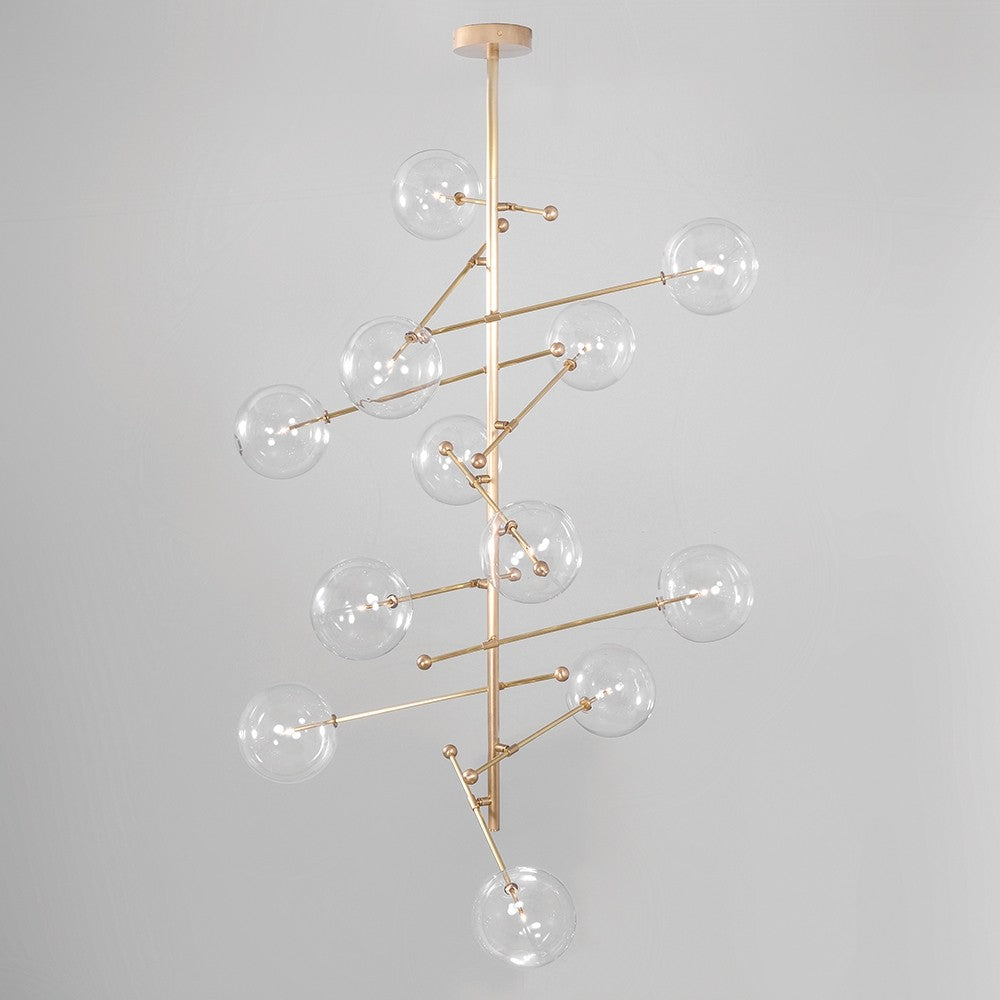 RD15 12-Light Modern Brass Chandelier - Schwung - Luxury Lighting Boutique