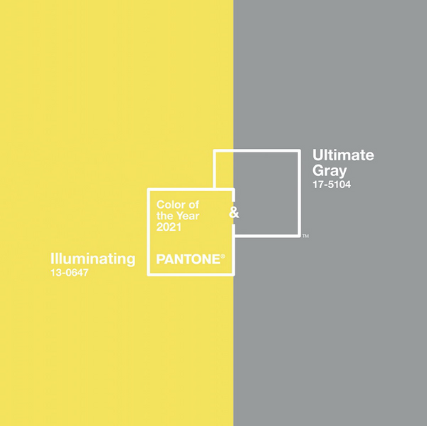 Pantone colours of 2021 grey and yellow image
