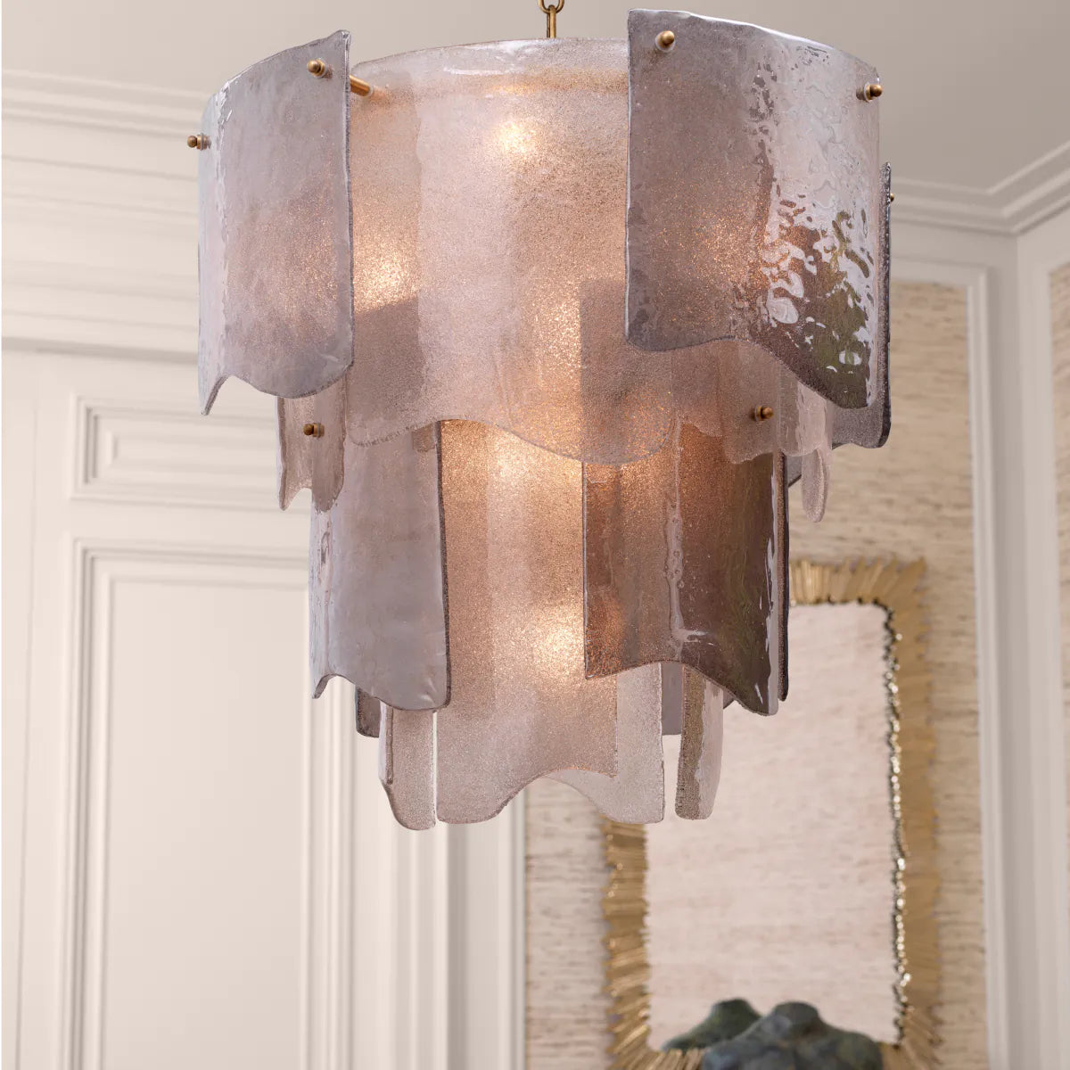 Asinara S Chandelier - Brass & Smoke Glass - Eichholtz