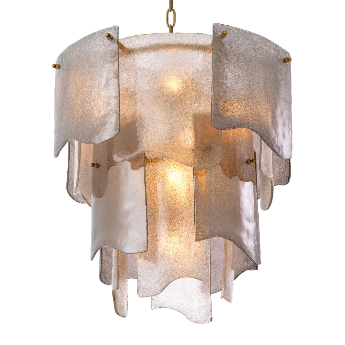 Asinara S Chandelier - Brass & Smoke Glass - Eichholtz