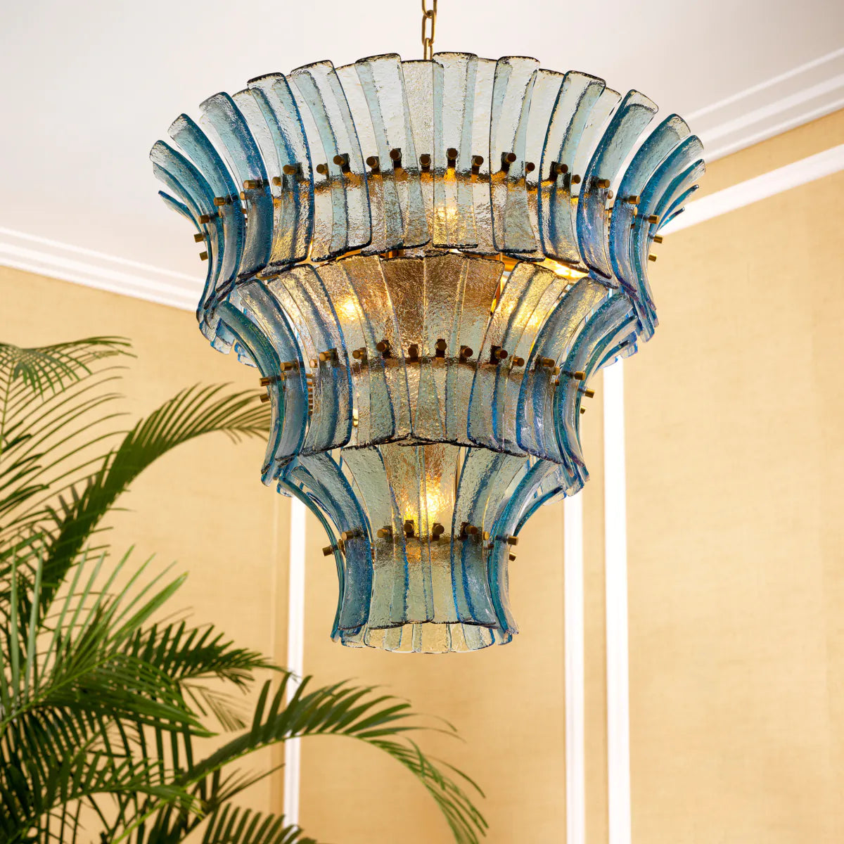 Toscano Chandelier - Brass & Blue - Eichholtz