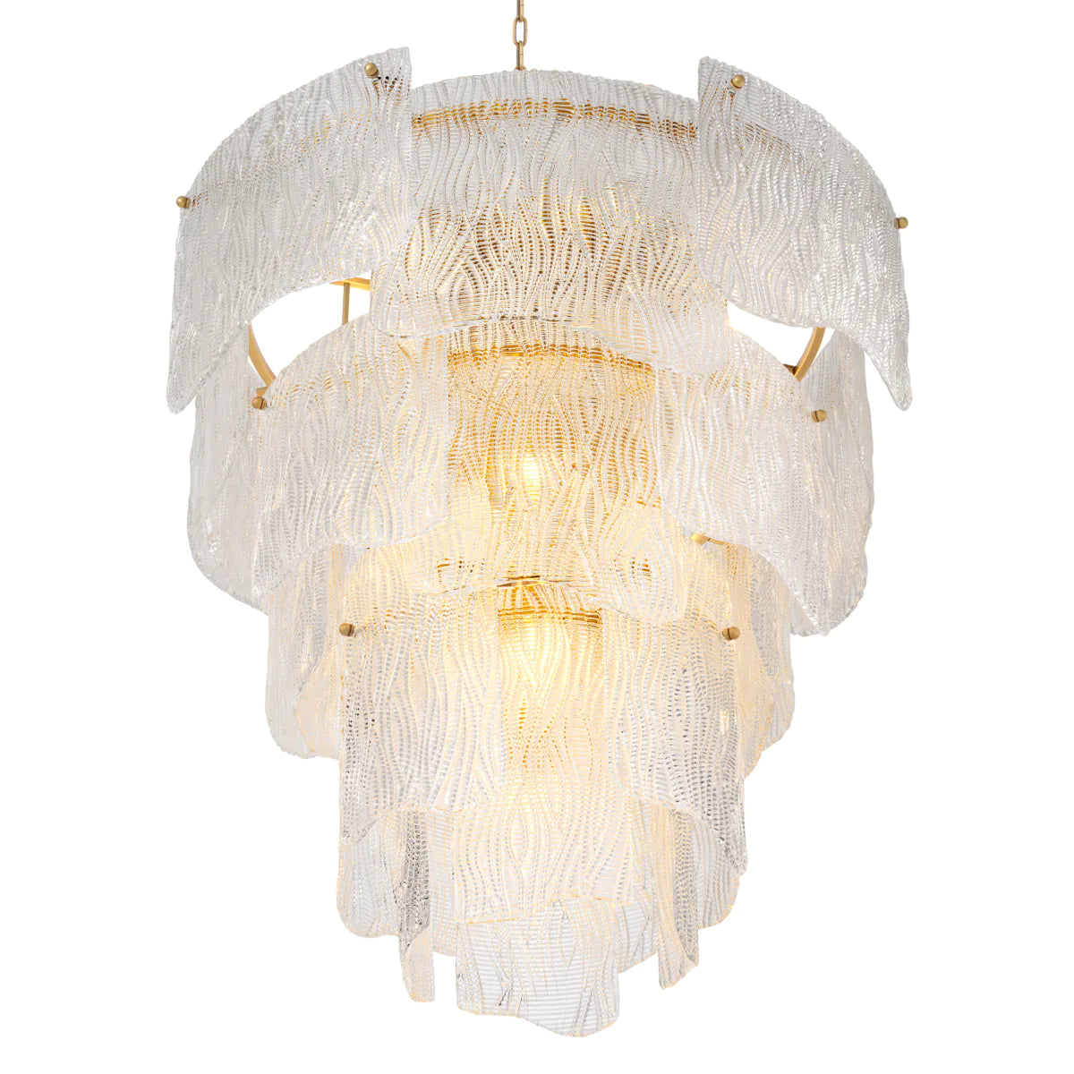 Asinara L Chandelier - Brass & Antique Glass - Eichholtz