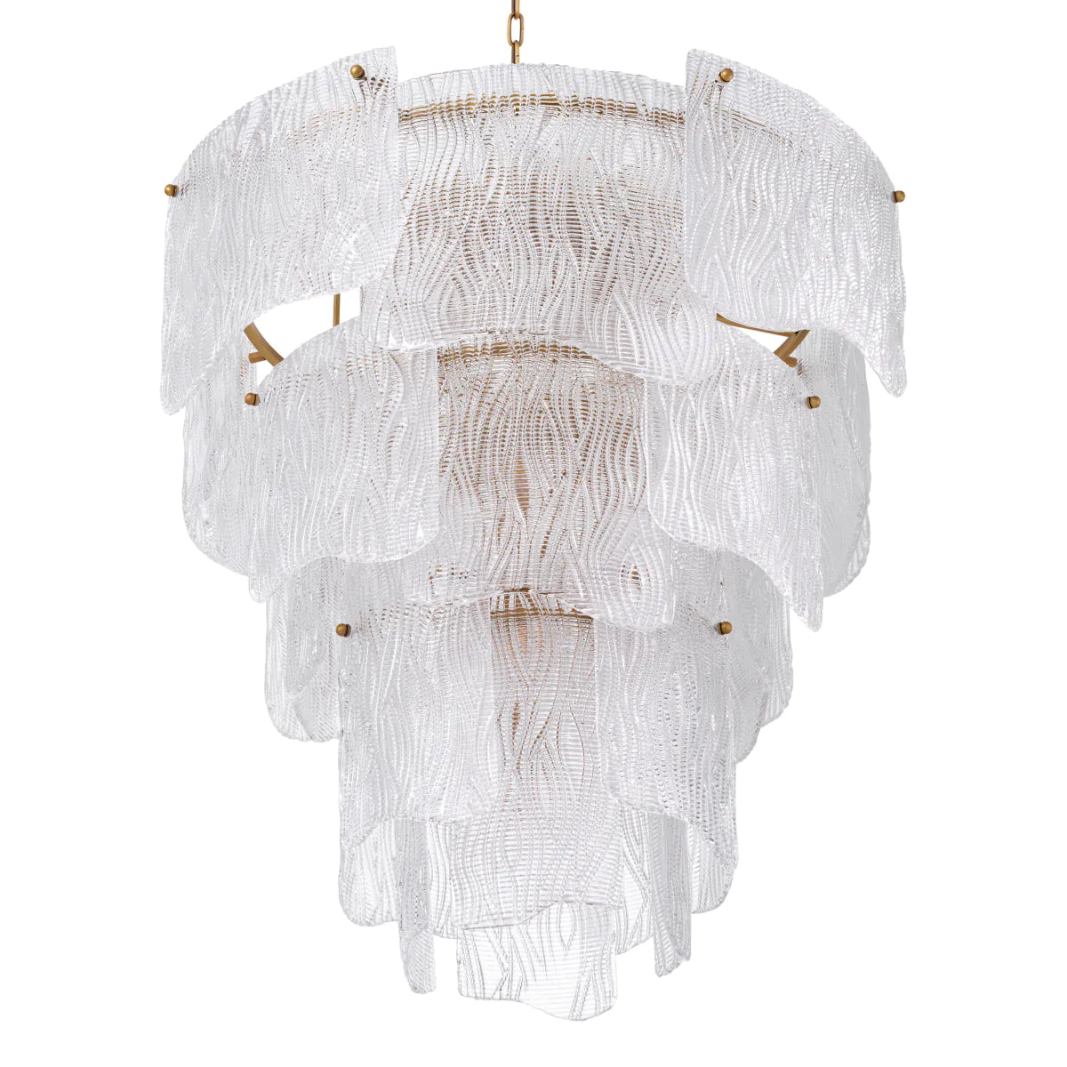 Asinara L Chandelier - Brass & Antique Glass - Eichholtz