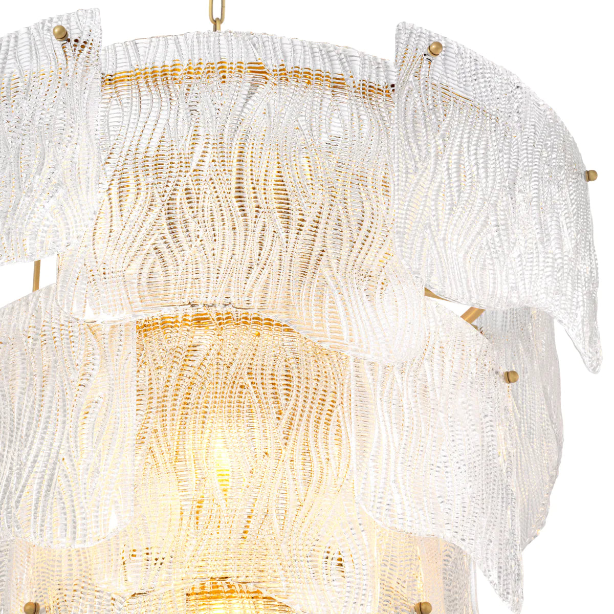 Asinara L Chandelier - Brass & Antique Glass - Eichholtz