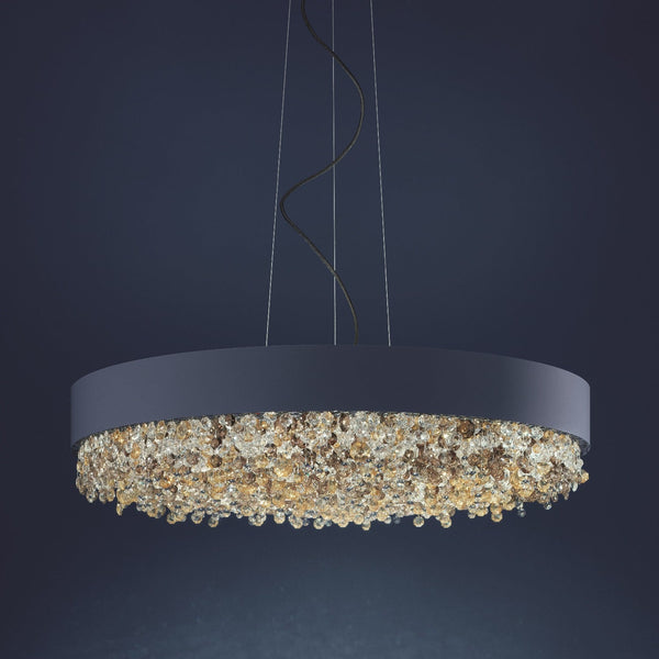 Modern 8 Light Suspended Oval Pendant - Masiero Ova S6 90-Luxury Lighting Boutique
