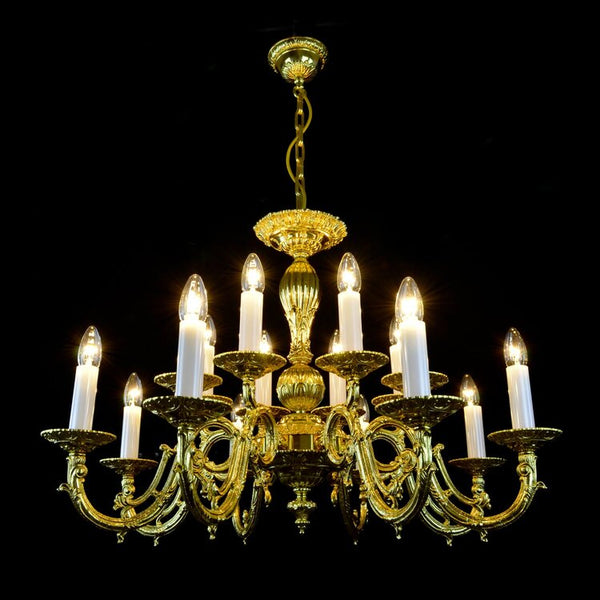 Alcora 16 Light Brass Chandelier - Wranovsky - Luxury Lighting Boutique