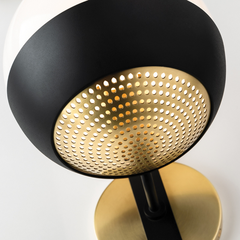 Aly Wall Light (Aged Brass & Black) AGB/BK-CE - Mitzi - Luxury Lighting Boutique