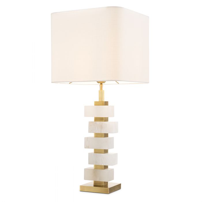 Amber Table Lamp - [Alabaster & Brass] - Eichholtz - Luxury Lighting Boutique