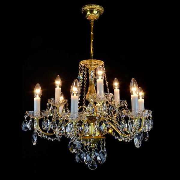 Amboise 9 Light Brass Crystal Chandelier - Wranovsky - Luxury Lighting Boutique