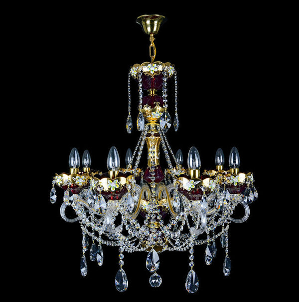 Amore 8 Crystal Glass Chandelier (Gold/Silver) - Wranovsky - Luxury Lighting Boutique