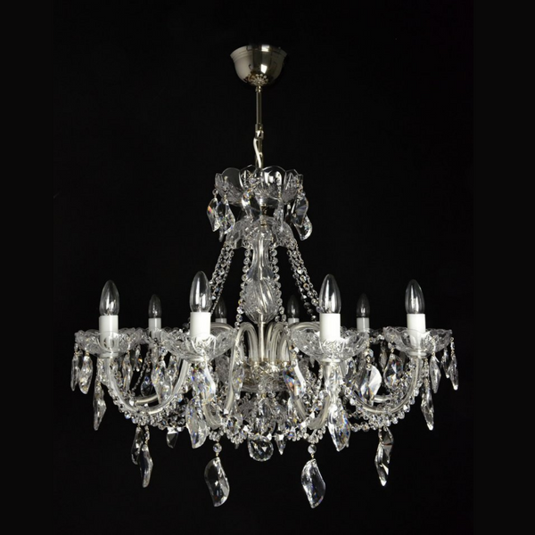 Aristocratico 10 Crystal Glass Chandelier (Gold/Silver) - Wranovsky - Luxury Lighting Boutique