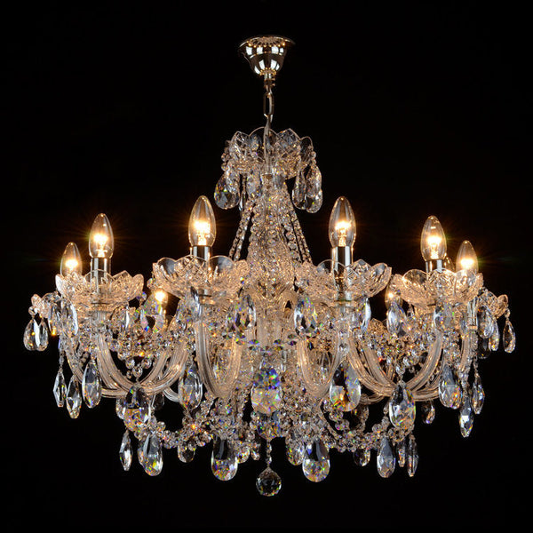 Aristocratico 12 Crystal Glass Chandelier (Alpha Gold/Silver) - Wranovsky - Luxury Lighting Boutique