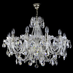 Aristocratico 12 Crystal Glass Chandelier (Alpha Gold/Silver) - Wranovsky - Luxury Lighting Boutique