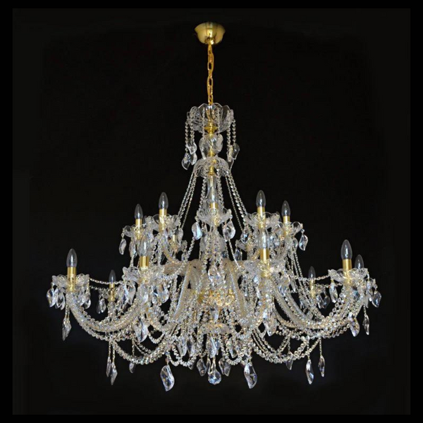 Aristocratico 20 Crystal Glass Chandelier (Gold/Silver) - Wranovsky - Luxury Lighting Boutique