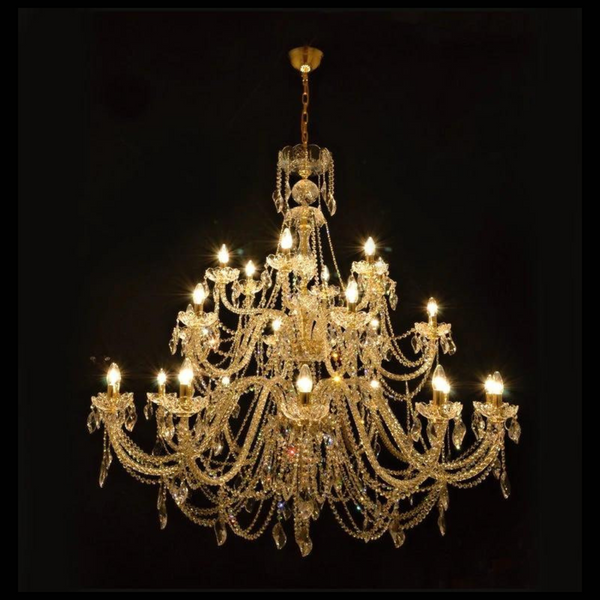 Aristocratico 24 Crystal Glass Chandelier (Gold/Silver) - Wranovsky - Luxury Lighting Boutique