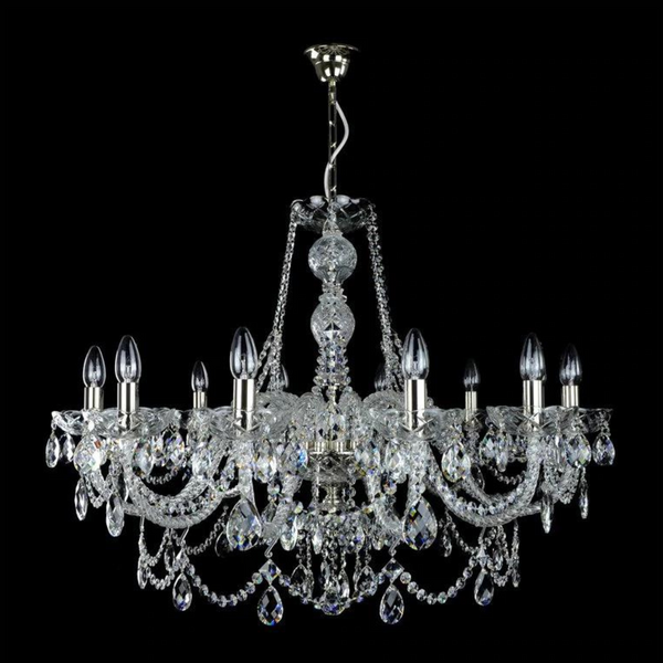 Auratu 12 Crystal Glass Chandelier (Gold/Silver) - Wranovsky - Luxury Lighting Boutique