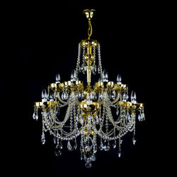 Aurum 12 Crystal Glass Chandelier (Gold/Silver) - Wranovsky - Luxury Lighting Boutique