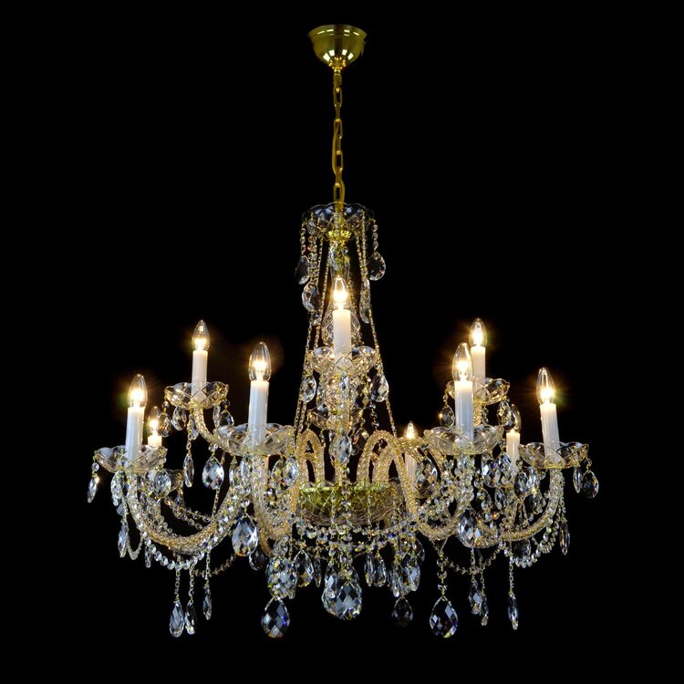 Belle 12 Crystal Chandelier (Alpha Gold & Silver) - Wranovsky - Luxury Lighting Boutique