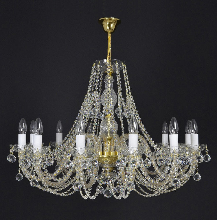 Brillante 12 Crystal Glass Chandelier (Alpha Gold/Silver) - Wranovsky - Luxury Lighting Boutique