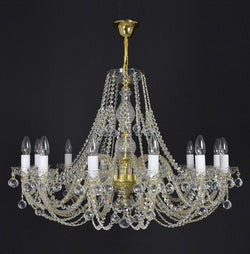 Brillante 12 Crystal Glass Chandelier (Alpha Gold/Silver) - Wranovsky - Luxury Lighting Boutique