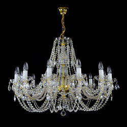 Brillante 12 Crystal Glass Chandelier (Gold/Silver) - Wranovsky - Luxury Lighting Boutique