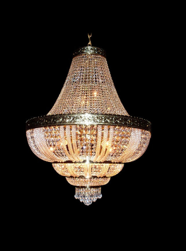 Brilliant 15 Light Crystal Basket Chandelier - Glass LPS - Luxury Lighting Boutique